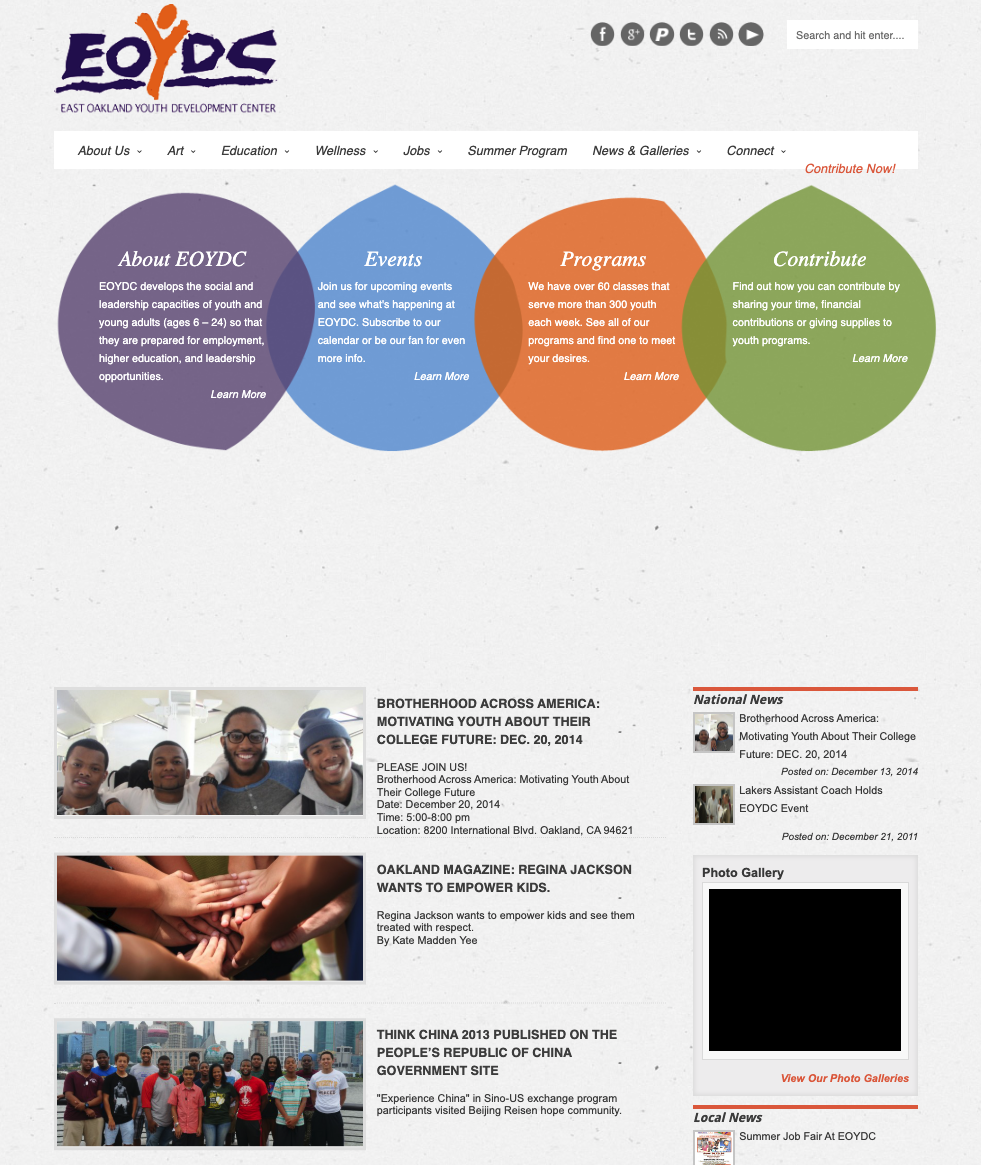 EOYDC website before redesign